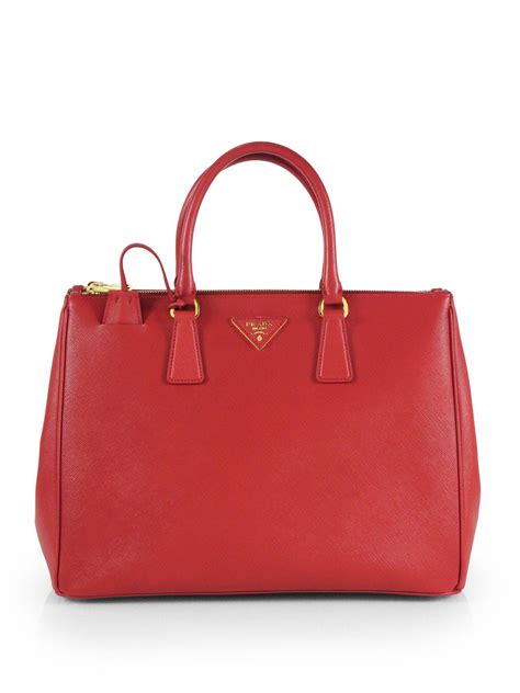 prada saffiano lux double-zip tote bag red bn1801|Review: Prada Saffiano Lux / Galleria Double Zip Tote Bag.